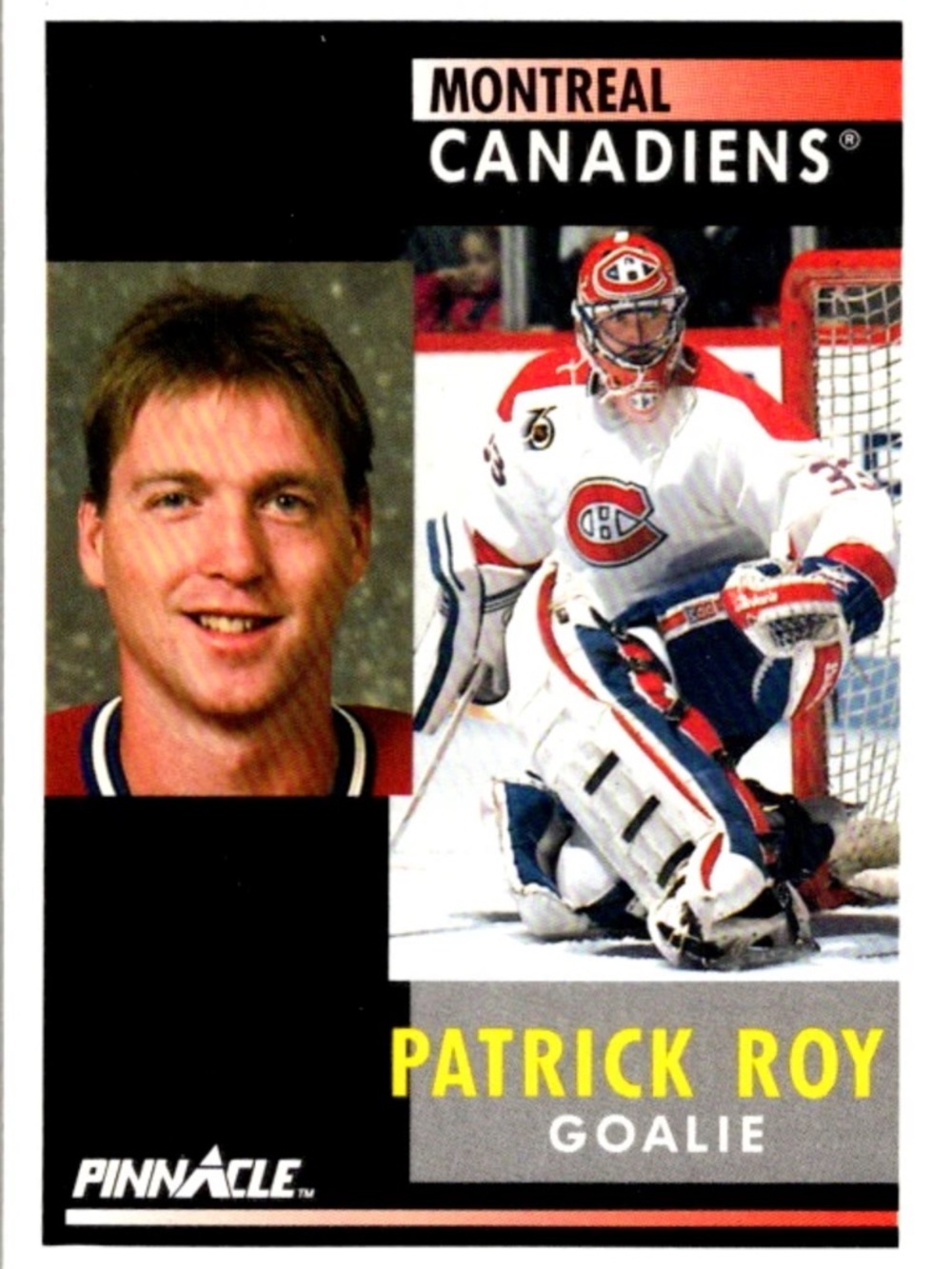 🔥NOW $3🔥 Patrick Roy 1991/92 Pinnacle Montreal Canadiens Hockey Card